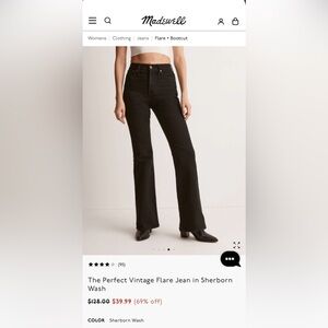 Madewell Women's Black Flare Jeans